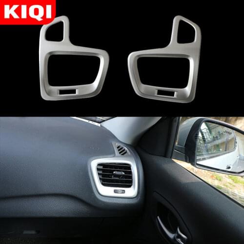 2Pcs Car Air Conditioner Outlet Decoration Frame Cover Air Vent Trim Strip for Jeep Compass 2017 2018 2019 Auto Accessories