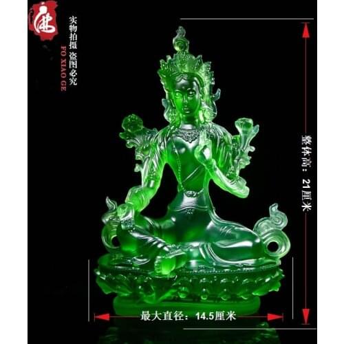 21CM tall # Greco-Buddhist HOME Talisman efficacious family Protection # Nepal, Tibet, Bodhisattva Tara(Green) Buddha statue