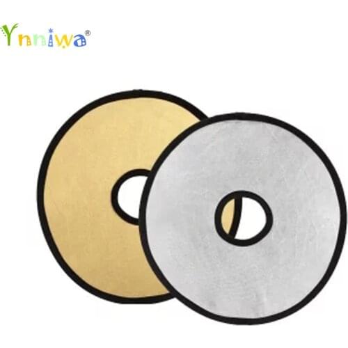 30cm 2 in 1 Golden&Silver Collapsible Light Round Photography Hollow Reflector for Studio Foto Photo Camera