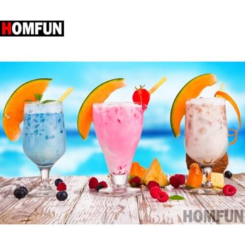 HOMFUN Full Square/Round Drill 5D DIY Diamond Painting "Juice landscape" Embroidery Cross Stitch 3D Home Decor Gift A12761