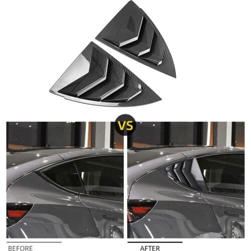 Car Carbon Fiber Rear Window Louver Shutter Cover Trim for Tesla Model Y 2021 Window Louver Side Vent Trim