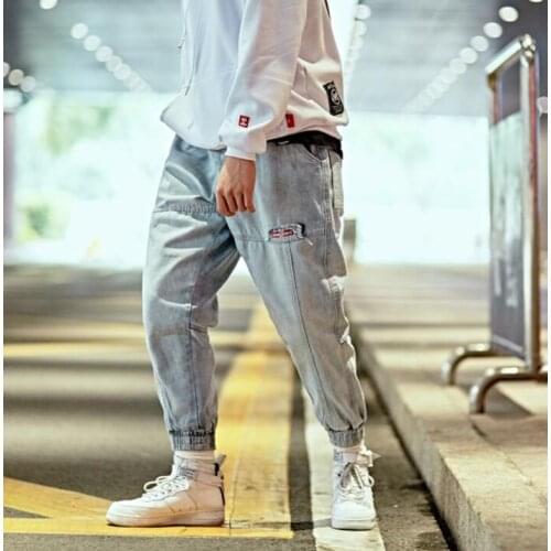 Summer personality fashion beggar pants mens feet trousers pantalones hombre cargo harem pants for men pantalon homme blue