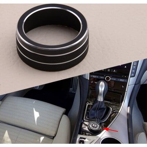 Black Car Interior Multimedia Ring Knob Cover Aluminium Alloy Decoration Fit for Infiniti Q50 2014 2015 2016 2017 2018 2019