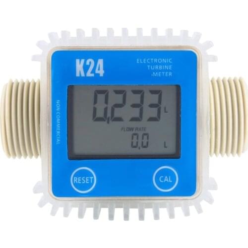 K24 Turbine Digital Oil Fuel Flow Meter Gauge For Chemicals Liquid Water