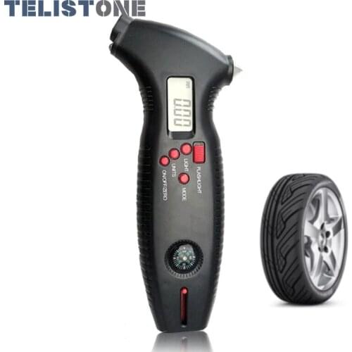 8 in 1 Digital Car Tire Tyre Air Pressure Gauge Meter LCD Display Manometer Barometers Tester for Car Truck Motorcycle Bike