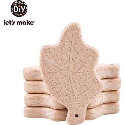 Lets Make 5pc Beech Wooden Toys DIY Crafts Baby Teether For Making Rattles Educational Toy Wooden Teether For New Born Teether