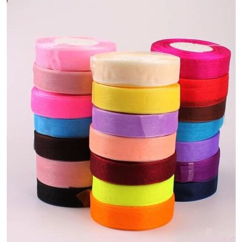 Cheap Organza Ribbon 1 inch (25mm) 50Yards/Roll For Decorative Gift Packing Wedding Crafts Christmas Gift Wrap Handmade DIY