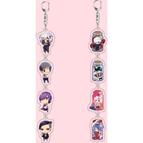 Tokyo Ghoul Long Acrylic Anime Keychain For Bag Car Women Men Key Ring Cute Romantic Love Jewelry Child Gift Drop Shipping