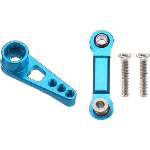 For WLtoys 1/18 RC Car K929 A959 A969 A979 K929 A959-B Upgrade Parts Metal 25T Steering Servo Horn Arm + Metal Servo Rudder Rod