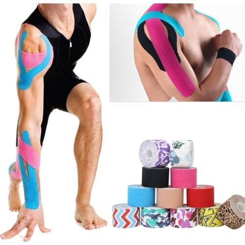 5M Elastic Sport Bandage Tape Knee Protector Self Adhesive Cotton Elastoplast Bandage Kinesiology Muscle Tape For Foot Ankle
