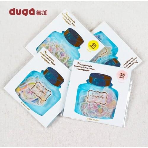 48Pcs/lot PVC Drifting Bottles Diary Journal Stickers Flakes Scrapbooking Japanese Stationery Teacher School Supplies
