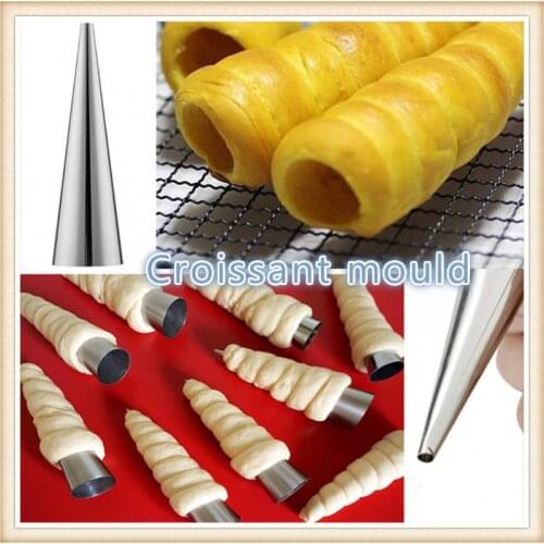 Stainless Steel Cannoli Moulds Form Tubes Cream Roll Horn Molds Pastry Baking Mould Creative Spiral Croissants Bread Cake Molds