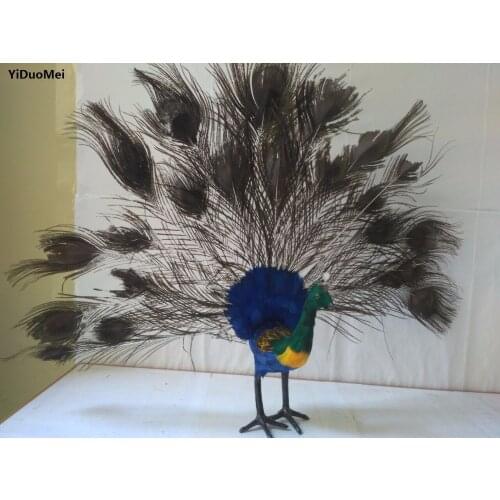 Artificial peacock about 40x50cm polyethylene&furs feathers peacock model prop, handicraft home decoration gift d2207
