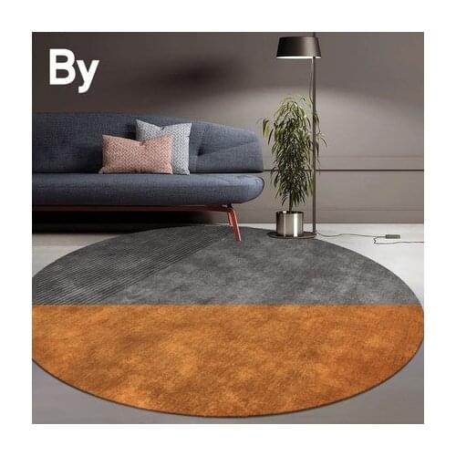 Circular Geometry Creative Carpet Living Room Solid Color Bedroom Floor Non-Slip Mat