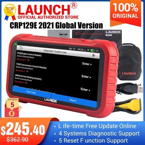 Launch X431 CRP129E Full OBD2 ENG ABS SRS AT Diagnostic+Oil/Brake/SAS/TMPS/ETS reset Creader 129E OBDII Code Reader Scanner