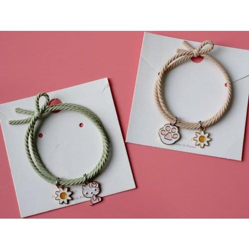 Cute Cartoon Cat Paw Girlfriend Elasticity Hair Ring Hairband Gift Jewelry Wholesale #YXFS04 Women Metal Trendy Animal Midofare