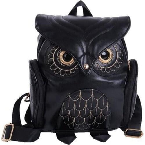 New Fashion Cute Owl Backpacks For Women Pu Leather School Bags Travel Backpack Teenagers Girls Casual Bookbag Tide