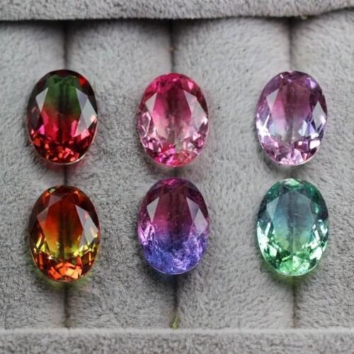 Oval shap bi-colored watermelon tourmaline mat beads stone for jewelry making DIY 13X18mm loose stones gorgeous