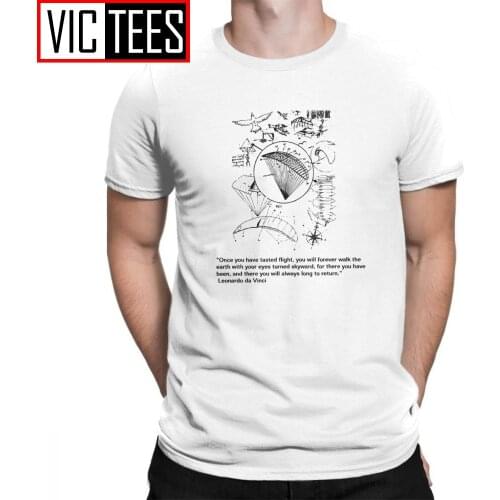 Paragliding Tee Shirt Paraglider Men T Shirts Round Neck Mens Charm T-Shirts Purified Cotton Printing Simple