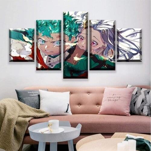 5 Piece Wall Art Canvas Anime Pictures Manga Boys Figure Posters And Prints Modern Home Decor Living Room Decoration Paintings
