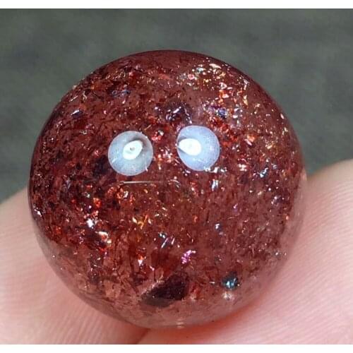 Genuine Natural Lepidocrocite Quartz Super Seven 16mm Golden Strawberry Ball Sphere Crystal Beautiful Women Fashion Pendant AAAA