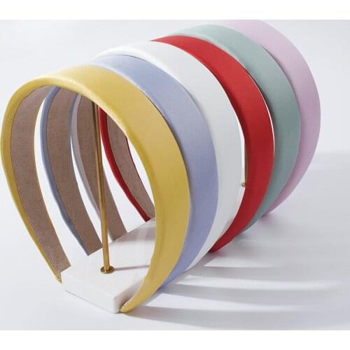 Spring Summer Headband Candy Colors Fabric Headbands Women Ladies Wide Hairband Solid Color Headdress Sweet Hair Accessories