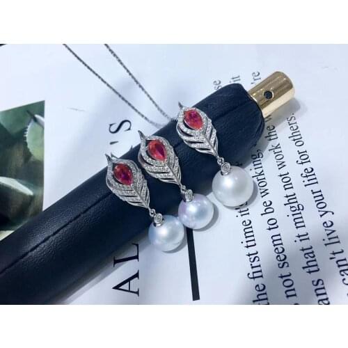 Feather 925 Sterling Silver Pendant Earrings Set Base Mounts Findings Beautiful Jewelry Set Parts Fittings Womens Accessories