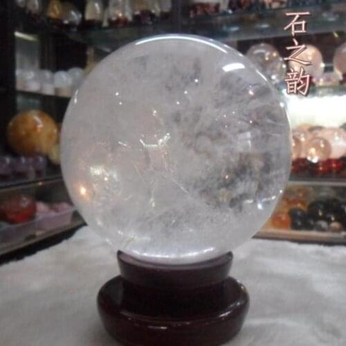 12cm natural clear quartz crystal ball sphere +stand