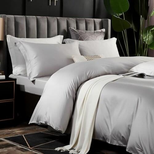 Solid Color Egyptian Cotton Duvet Cover with zipper Bedding Set Long Staple Silky Soft Pima Quality Bed Linen Pillow shams