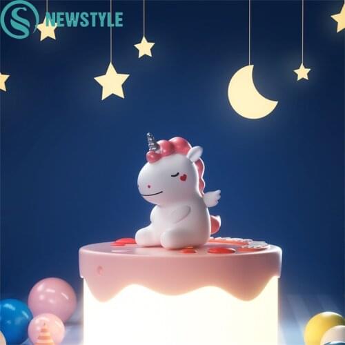 Cute Cake LED Night Light Cartoon Animals Bedroom Bedside Night Lamp Room Decor Sleeping Lights Kid Baby Birthday DIY Toy Gifts