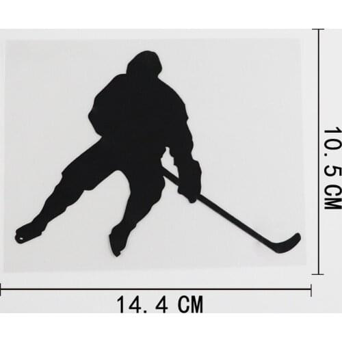 14.4CMX10.5CM Hockey Game Goalie Player Club Vinyl Car Sticker Black/Silver 8A-0391
