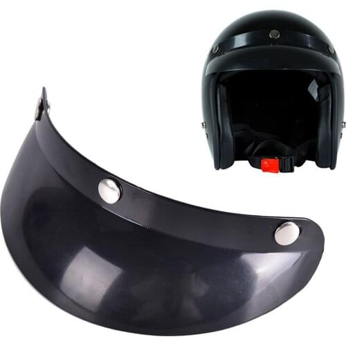 Vintage 3-Snap Motorcycle Helmet Peak Lens Open Face Sun Shade Visor Shield