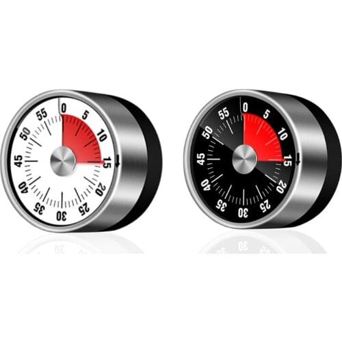 Stainless Steel Visual Timer Mechanical Kitchen Timer 60-Minutes Alarm Cooking Timer with Loud Alarm Magnetic Clock DropShipping