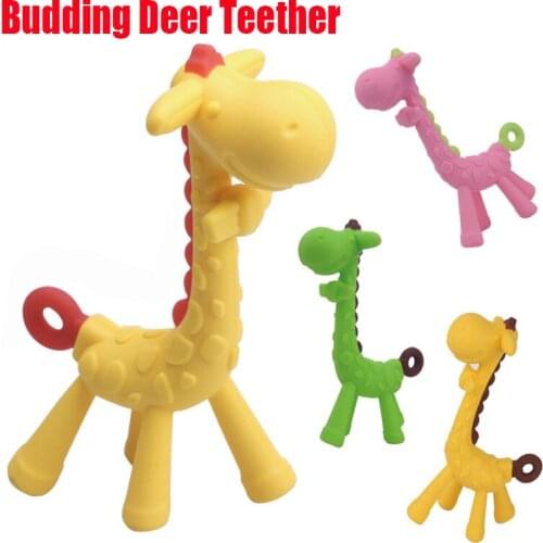 High-quality Fawn Teether Toys Toddler Safety Cartoon Toys Teething Ring Silicone Chewing Teeth Care Toothbrush Care Baby Gift