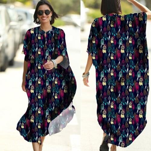 New Print Boho Dress Women Beach Cover up Saida de Praia Vestidos Verano Beachwear Robe De Plage Kaftan Sarong Tunic for Beach