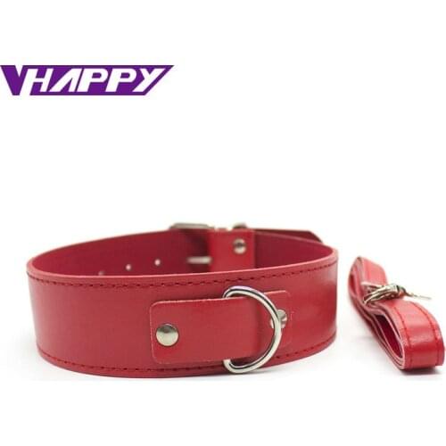 10 pcs/lot Sexy PU Leather Necklace Erotic Neck Collar With PU Chain new Choker Bondage Adult Games Sex Toys VP-CR003038B