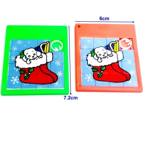 12 pc Christmas Slider Puzzle Kids Boys Girls Party Favors Pinata Bag Filler Loot Gag IQ Brain Test Toys School Game Gift Home