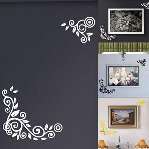 2PC/1Set 3D Diy Flower Shape Acrylic Wall Sticker Modern Decoration Home Decoration Stickers Poster On the Wall L300108