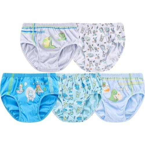 5pcs/box Cotton Dinosaur Boys Underwear Briefs Spandex Cartoon Elastic Panties Kids Clothes 1 2 3 4 5 6 7 8 Year Old OBU203118