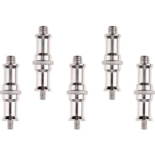 5Pack 1/4" to 3/8" Spigot Stud Screw Tripod Adapter Camera Flash Light Stand