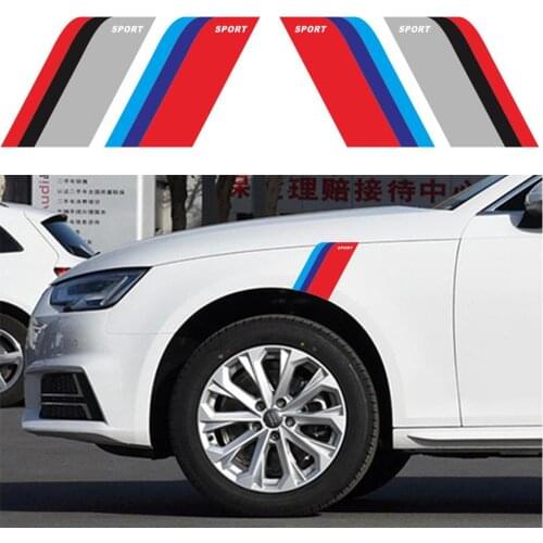 Car Stickers Wheel Eyebrow Fender Decorative Label Three-color Sports Strip Anti-scratch For B MW B enz A udi V W Honda Mazda