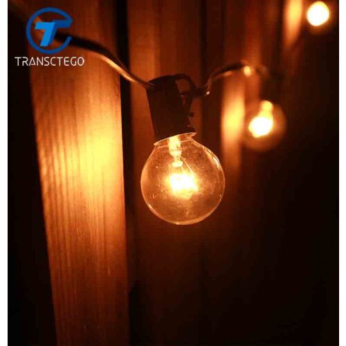 TRANSCTEGO night light retro garden decorative lamp string Indoor outdoor wedding Europe G40 glass bulb strings Party Cafe Shop