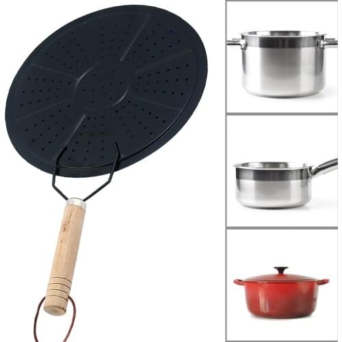 Heat Diffuser Plate Disc Kitchen Cookware Milk Coffee Heat Diffuser Ring Simmer Ring with Wooden Handle