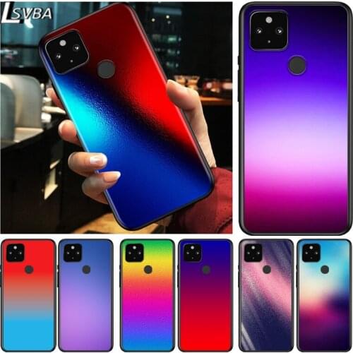 Gradient Color Shockproof Cover for Google Pixel 5 4 5A 4A XL 5G Black Phone Case Shell Soft Fundas Coque Capa