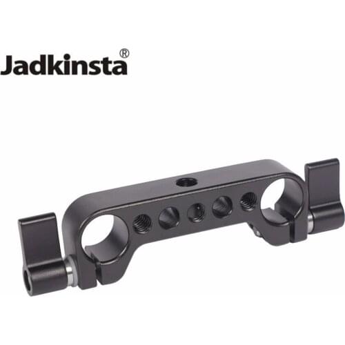 Jadkinsta Double Holes 15mm Rod Rid Clamp Support Rail System 1/4"-20 Thread for DLSR Camera Rig Cage Baseplate Handle Foto Kit