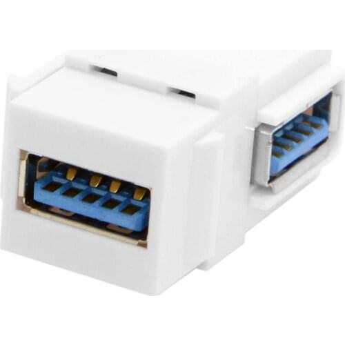 Jimier Right Angled 90 Degree USB 3.0 A Female to A Female Keystone Jack Coupler Extension Adapter for Wall Plate Panel