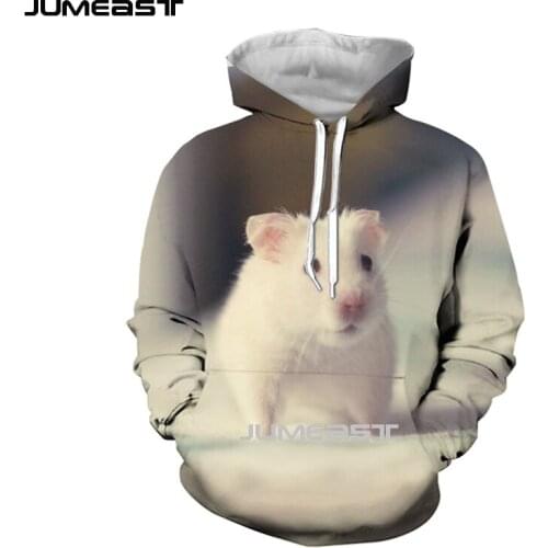 Jumeast Brand Men/Women 3D Printed Sweatshirt Animal Hamster Long Sleeve Cap Hoody Sport Pullover Hoodies