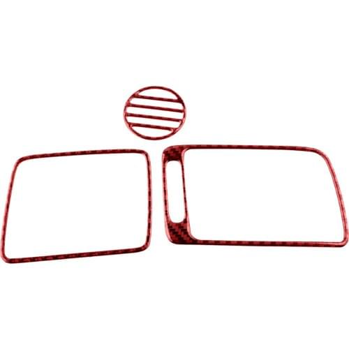 3pcs/Set Red Carbon Fiber Copilot Air Vent Outlet Cover Trim Frame Fit for Honda Civic 8th 2006 2007 2008 2009 2010 2011 LHD