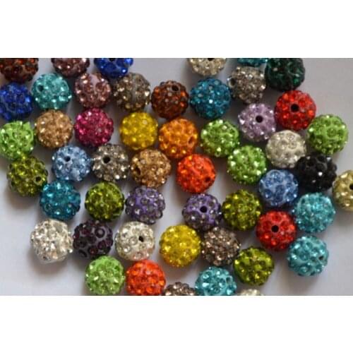 Can Mix Color DHL Free 10mm Micro Pave Disco Ball Bead Bead w34s lot DIY Beads For Bracelet Necklace crystal
