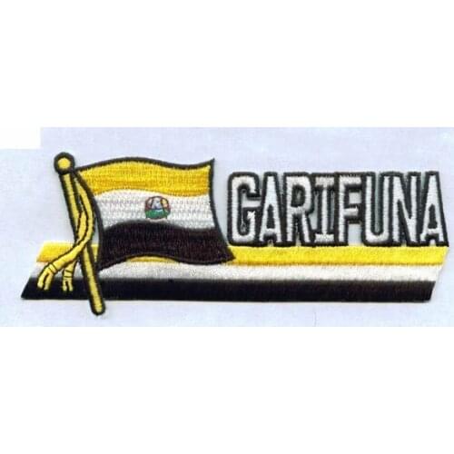 Garifuna Flag Emblem Patches Personalized Woven Clothing Labels Heat Cut Broder and Iron On Backing Customized MOQ50pcs